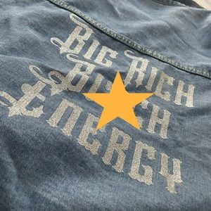 Big Rich B**** Energy Distressed Crop Denim Jacket